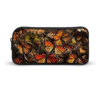 KLLTYHMU Monarch Butterflies Pencil Case Pen Bag Large Capacity Cute Pencil Pouch Makeup Cosmetic Bag for Women Men