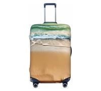 KLLTYHMU Ocean Beach Theme Luggage Suitcase Covers Elastic Washable Travel Luggage Protector Anti Scratch Travel Suitcase Protective Cover For Kid And Adult, Fits 18-32 Inch Luggage, Black, S