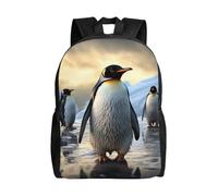 KLLTYHMU Penguin Travel Laptop Backpack Waterproof Lightweight Cute Backpack For Women Men Casual Daypack