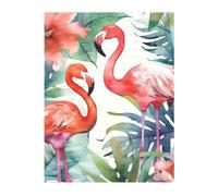 KLLTYHMU Personalized Building Block Puzzle Flamingos Watercolor Tropics Building Bricks for Adults Square Shaped Block Puzzle Building for Home Decor Brick Puzzle