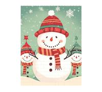 KLLTYHMU Personalized Building Block Puzzle Merry Christmas Cute Snowman Building Bricks for Adults Square Shaped Block Puzzle Building for Home Decor Brick Puzzle
