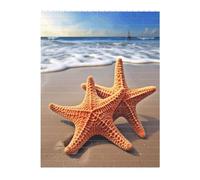 KLLTYHMU Personalized Building Block Puzzle Starfish On The Beach Building Bricks for Adults Square Shaped Block Puzzle Building for Home Decor Brick Puzzle
