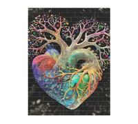 KLLTYHMU Personalized Building Block Puzzle Tree of Life Heart Blooming Building Bricks for Adults Square Shaped Block Puzzle Building for Home Decor Brick Puzzle
