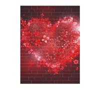 KLLTYHMU Personalized Building Block Puzzle Valentine's Day Red Heart Flower Building Bricks for Adults Square Shaped Block Puzzle Building for Home Decor Brick Puzzle