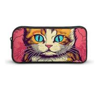 KLLTYHMU Pop Art Cat Pencil Case Pen Bag Large Capacity Cute Pencil Pouch Makeup Cosmetic Bag for Women Men