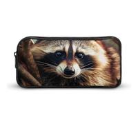 KLLTYHMU Raccoon on Tree Pencil Case Pen Bag Large Capacity Cute Pencil Pouch Makeup Cosmetic Bag for Women Men