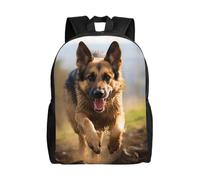 KLLTYHMU Running German Shepherd Dog Travel Laptop Backpack Waterproof Lightweight Cute Backpack For Women Men Casual Daypack