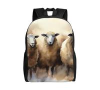 KLLTYHMU Sheeps Watercolor Travel Laptop Backpack Waterproof Lightweight Cute Backpack For Women Men Casual Daypack