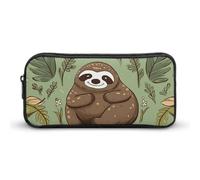 KLLTYHMU Sloth on The Grass Pencil Case Pen Bag Large Capacity Cute Pencil Pouch Makeup Cosmetic Bag for Women Men