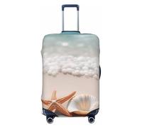 KLLTYHMU Starfish Shell And Beach Luggage Suitcase Covers Elastic Washable Travel Luggage Protector Anti Scratch Travel Suitcase Protective Cover For Kid And Adult, Fits 18-32 Inch Luggage, Black, M