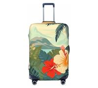 KLLTYHMU Summer Hawaiian Luggage Suitcase Covers Elastic Washable Travel Luggage Protector Anti Scratch Travel Suitcase Protective Cover For Kid And Adult, Fits 18-32 Inch Luggage, Black, Small