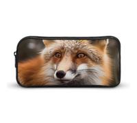 KLLTYHMU The Fox Looks Into The Distance Pencil Case Pen Bag Large Capacity Cute Pencil Pouch Makeup Cosmetic Bag for Women Men