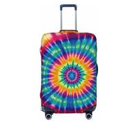 KLLTYHMU Tie Dye Pattern Luggage Suitcase Covers Elastic Washable Travel Luggage Protector Anti Scratch Travel Suitcase Protective Cover For Kid And Adult, Fits 18-32 Inch Luggage, Black, L