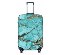 KLLTYHMU Turquoise Marble Luggage Suitcase Covers Elastic Washable Travel Luggage Protector Anti Scratch Travel Suitcase Protective Cover For Kid And Adult, Fits 18-32 Inch Luggage, Black, M