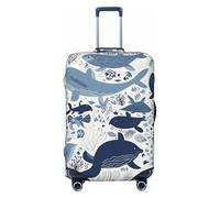 KLLTYHMU Turtle Octopus Pattern Ocean Theme Luggage Suitcase Covers Elastic Washable Travel Luggage Protector Anti Scratch Travel Suitcase Protective Cover For Kid And Adult, Fits 18-32 Inch Luggage