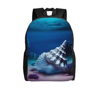 KLLTYHMU Underwater World Shell Travel Laptop Backpack Waterproof Lightweight Cute Backpack For Women Men Casual Daypack