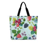 KLLTYHMU Various Berry Paintings Tote Bag Large Women Casual Shoulder Bag Reusable Grocery Bag Fasion Handbag for Office Shopping Travel