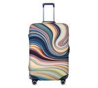 KLLTYHMU Vintage Marble Pattern Luggage Suitcase Covers Elastic Washable Travel Luggage Protector Anti Scratch Travel Suitcase Protective Cover For Kid And Adult, Fits 18-32 Inch Luggage, Black, Large