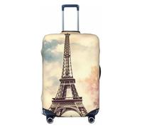 KLLTYHMU Vintage Style Eiffel Tower Paris Luggage Suitcase Covers Elastic Washable Travel Luggage Protector Anti Scratch Travel Suitcase Protective Cover For Kid And Adult, Fits 18-32 Inch Luggage