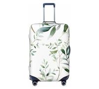 KLLTYHMU White Natural Greenery Twig Luggage Suitcase Covers Elastic Washable Travel Luggage Protector Anti Scratch Travel Suitcase Protective Cover For Kid And Adult, Fits 18-32 Inch Luggage, Black