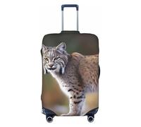 KLLTYHMU Wild Bobcat Luggage Suitcase Covers Elastic Washable Travel Luggage Protector Anti Scratch Travel Suitcase Protective Cover For Kid And Adult, Fits 18-32 Inch Luggage, Black, L