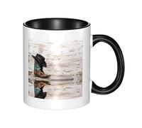 KLMELLMDE Cowboy Hat and Boots Ceramic Mug 330ml, Tea Mug, Large Capacity Coffee Mug, Hot Chocolate Mug.