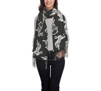 KLMELLMDE Faux Cashmere Long Velvet Tassel Bunny Rabbit Scarf, Lightweight Tassel Long Scarf Shawl, Elegant Ladies Scarf, Fashion Simple Scarf.