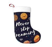 KLMELLMDE Flannel Patchwork Christmas Cute Planet Stocking, Christmas Tree Decoration Stocking.