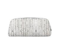 KLMELLMDE Leather Zip Birch Tree Pen Case, Large Capacity Pen Case, School and Office Supplies Stationery Bag, Cosmetic Bag, Coin Purse