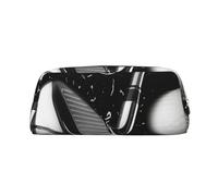KLMELLMDE Leather Zip Black and White Golf Pen Case, Large Capacity Pen Case, School and Office Supplies Stationery Bag, Cosmetic Bag, Coin Purse
