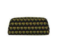 KLMELLMDE Leather Zip Blessed to Be Called Sunflower Pen Case, Large Capacity Pen Case, School and Office Supplies Stationery Bag, Cosmetic Bag, Coin Purse