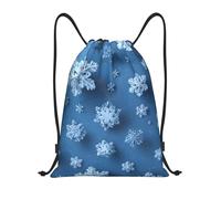 KLMELLMDE Men'S And Women'S Drawstring Sports Snowflakes Bag, Waterproof Sports Drawstring Bag, School, Gym, Travel, Swimming, Beach Storage And Organisation Backpacks.