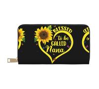 KLMELLMDE Men's Women's Blessed to Be Called Sunflower Wallet, Printed Card Case, Multi-Compartment (with Coin Compartment, Credit Card Slots, Note Compartment.
