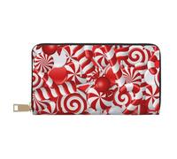 KLMELLMDE Men's Women's Candy Canes Wallet, Printed Card Case, Multi-Compartment (with Coin Compartment, Credit Card Slots, Note Compartment.