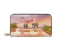 KLMELLMDE Men's Women's Elephant On A Bridge Wallet, Printed Card Case, Multi-Compartment (with Coin Compartment, Credit Card Slots, Note Compartment.