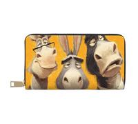 KLMELLMDE Men's Women's Funny Donkeys Wallet, Printed Card Case, Multi-Compartment (with Coin Compartment, Credit Card Slots, Note Compartment.