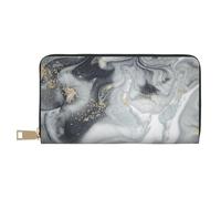 KLMELLMDE Men's Women's Grey Marble Stripe Wallet, Printed Card Case, Multi-Compartment (with Coin Compartment, Credit Card Slots, Note Compartment.