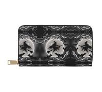 KLMELLMDE Men's Women's Halloween Witch Wallet, Printed Card Case, Multi-Compartment (with Coin Compartment, Credit Card Slots, Note Compartment.