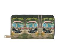 KLMELLMDE Men's Women's Happy Camper Wallet, Printed Card Case, Multi-Compartment (with Coin Compartment, Credit Card Slots, Note Compartment.