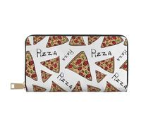 KLMELLMDE Men's Women's Pizza Pattern Wallet, Printed Card Case, Multi-Compartment (with Coin Compartment, Credit Card Slots, Note Compartment.