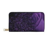 KLMELLMDE Men's Women's Purple Rose Wallet, Printed Card Case, Multi-Compartment (with Coin Compartment, Credit Card Slots, Note Compartment.