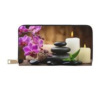 KLMELLMDE Men's Women's Zen Stone Wallet, Printed Card Case, Multi-Compartment (with Coin Compartment, Credit Card Slots, Note Compartment.