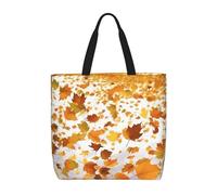 KLMELLMDE Romantic Autumn The Fall Of Maple Leaves Tote Bag, Reusable Canvas Shoulder Bag For Shopping, Work, Travel And Holidays Or School