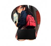 KLMIYDCR 3D Anime Gaming Mouse Pad with Gel Wrist Rest - Sexy Ergonomic Oppai Silicone Mouse Pad, Genshin Impact Soft Mouse Mat for Laptops & PCs