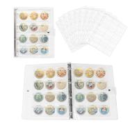 Klmnop 120 Pockets Badge Button Pin Collection Book, 10 Sheets Badge Button Pin Display Holder Hold up 120 Pins, Pin Binder for Collectors(Clear)