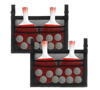 Klmnop 2 Pack Ping Pong Paddle Storage Bag with Mesh Organizer, Hanging Under Table Tennis Racket Holder for 4 Paddles and Balls, Sports Equipment, Easy Install with Straps(Black)