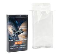 Klmnop 25 Pack VHS Protector Case, Clear PET Storage Box for VHS Tapes and Cassette Tape, Display & Preservation Organizer for Home Media Collections(Clear)