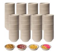 Klmnop 300 Pack Paper Gecko Food Cups, 1oz Reptile Feeding Dish, Food Bowl Ledge Accessories for Crested Gecko Reptiles Pets(Natural)