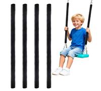 Klmnop 4 Pack Swing Chain Cover Set, Safety Chain Covers for Swings, Swing Chain Guard Sleeve for Playground Porch Patio Garden Outdoor Use, Prevents Pinching and Protects Chains(Black)