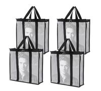 Klmnop 4 Pack Vinyl Record Storage Bag, Clear LP Vinyl Storage for 144 Albums, Holds 36 Records Each, Dust Scratch Resistant Carry Bag with Zipper and Handle for Easy Organizing(Clear)